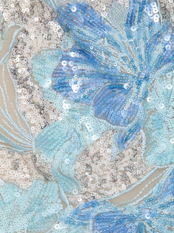 #6: فستان قصير من الدانتيل المطرز بالزهور من جاسمين مارايا - مسحوق أزرق متعدد