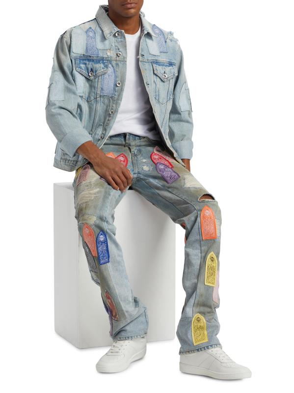 #7: جاكيت جينز بتصميم قوس مرقّع - سكاي