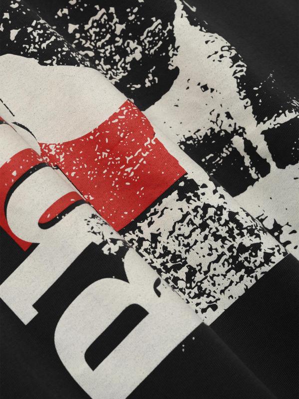 #4: تي شيرت مونلايت وولف بوكيت - أسود أبيض أحمر عتيق