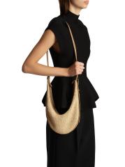 【KHAITE】オーガスティーナ・ホーボー スエード＆天然ラフィア Augustina Hobo in Wheat Suede and Natural Raffia – KHAITE