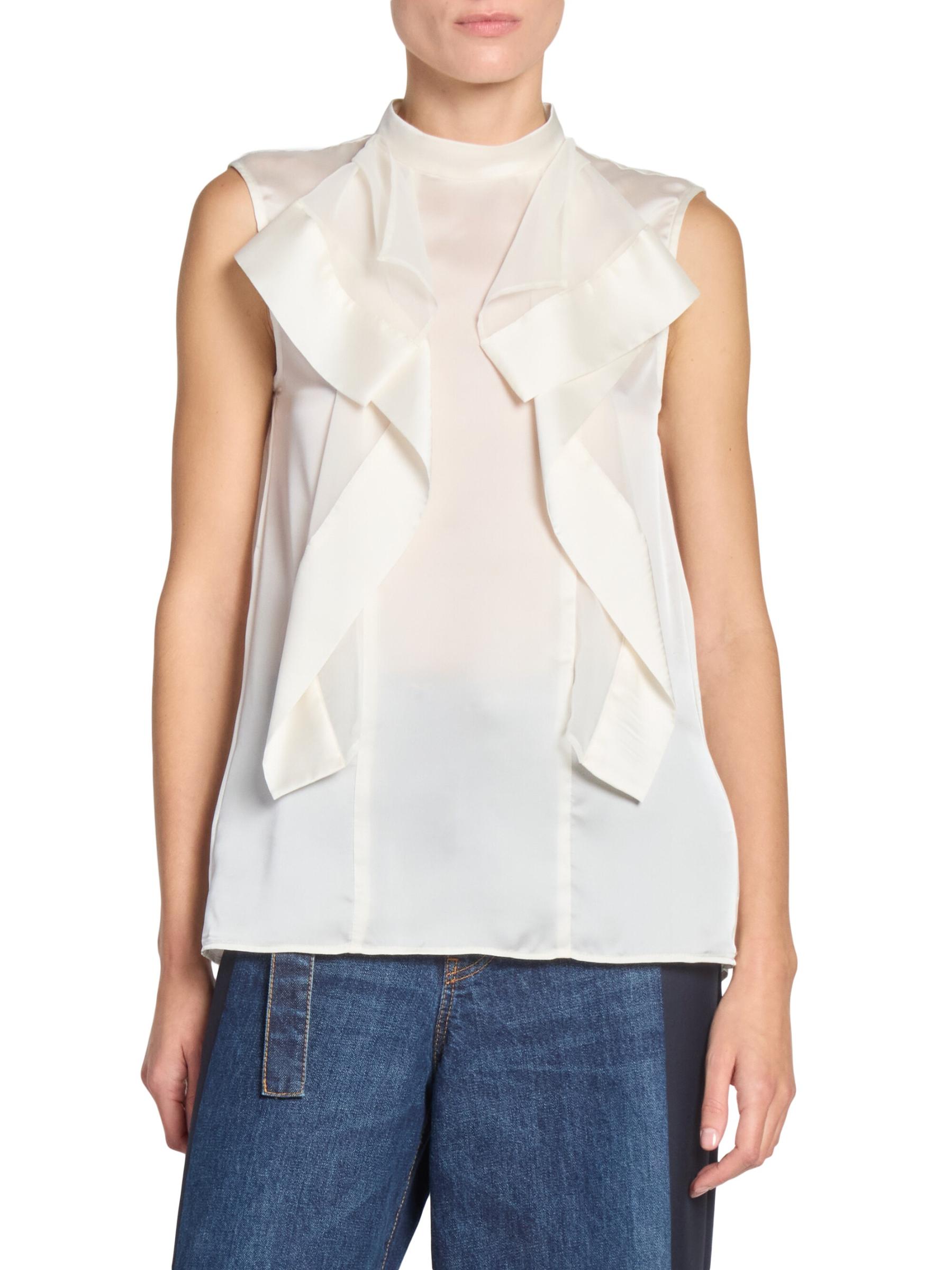 ■sacai■サカイ■Mixed Media Satin & Chiffon Top■トップス Sacai Mixed Media Satin & Chiffon Top | Nordstrom
