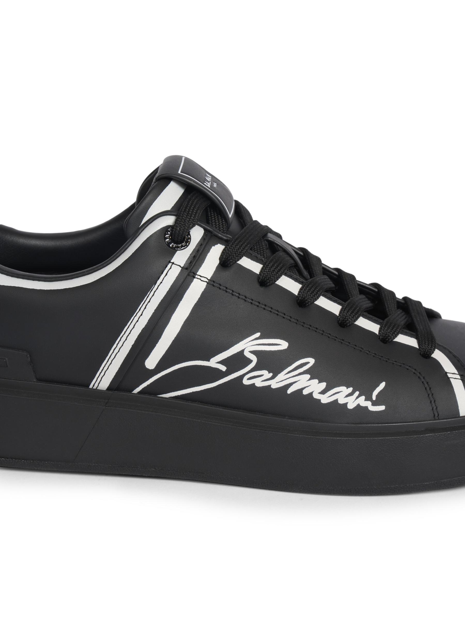 スニーカー Balmain B Court-Perforated Sneakers Shop Balmain - B-Court Printed Leather Sneakers | Saks Fifth