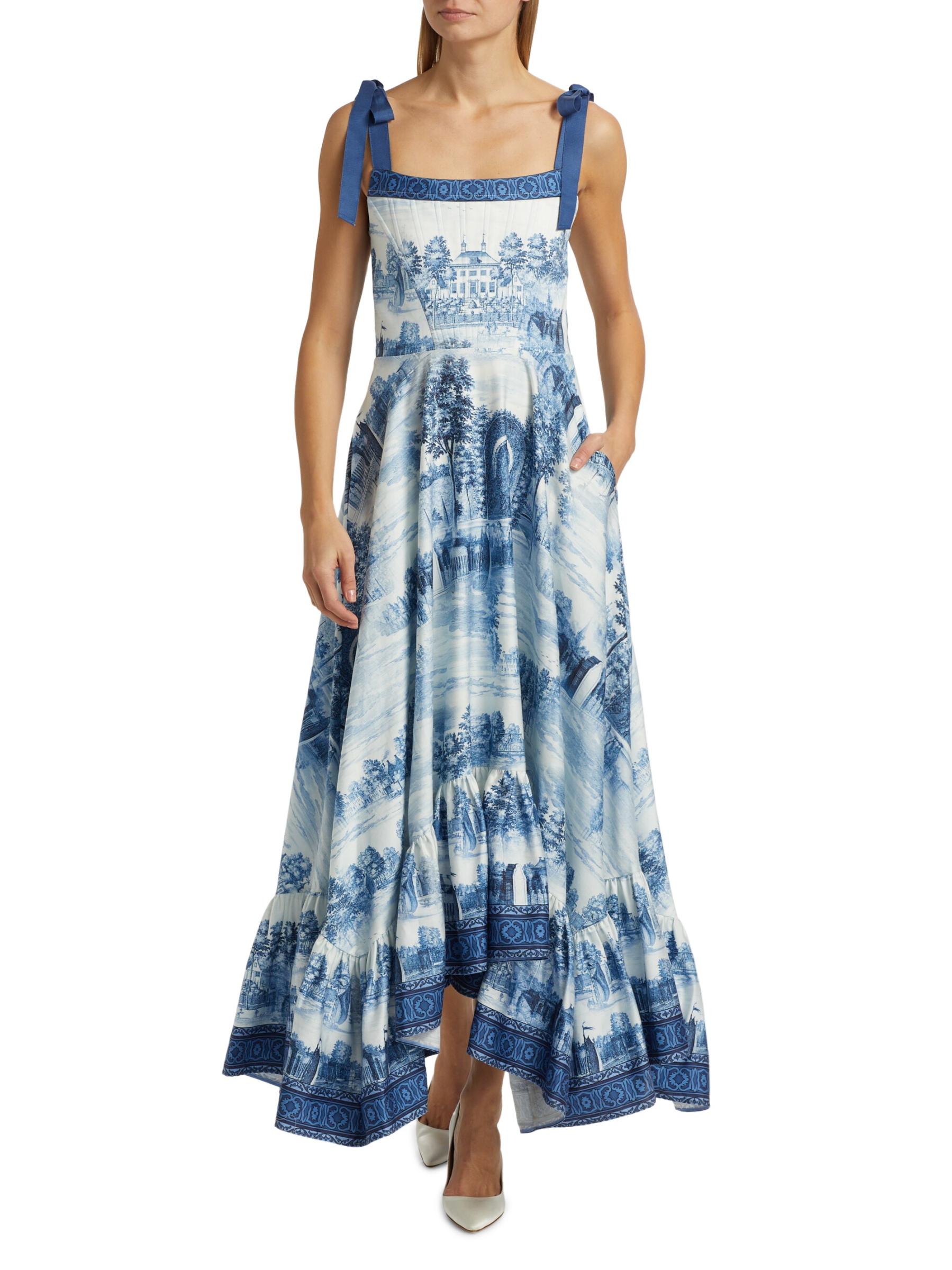 （US発）Alice+Olivia ROSALEE アイレット マキシドレス Alice + Olivia Rosalee Bustier Maxi Dress | Saks Fifth Avenue