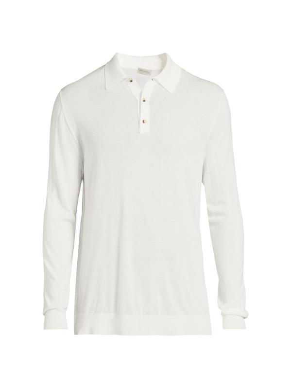 قميص بولو من الصوف بأكمام طويلة