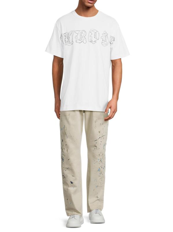 #6: بنطال جينز مطرز بطلاء مزدوج - كاكي