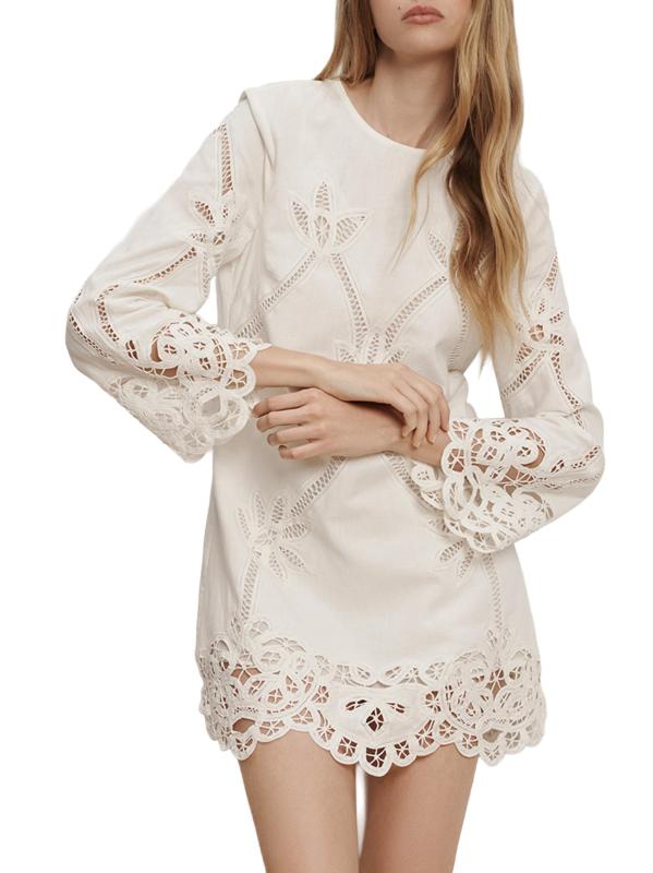 #3: فستان Amberg القصير من القطن والكتان - حمامة