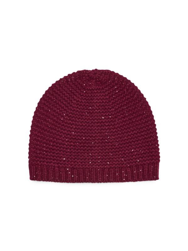 قبعة صغيرة من الكشمير مزيّنة بالترتر