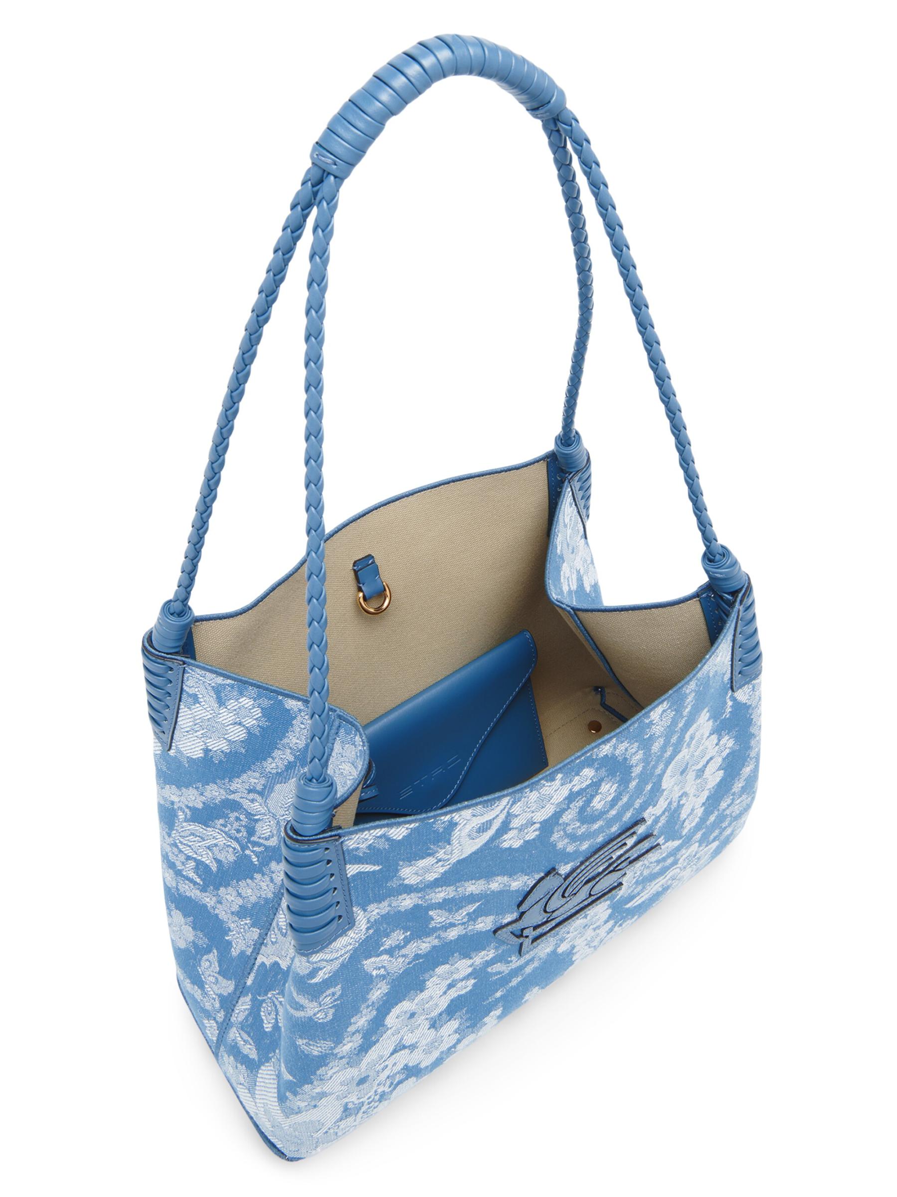 Shop ETRO - Libra Butterfly Denim Jacquard Shopper Tote Bag