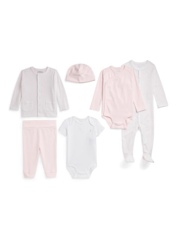 #2: مجموعة هدايا من القطن المتشابك للفتيات الصغيرات من 6 قطع - وردي متعدد