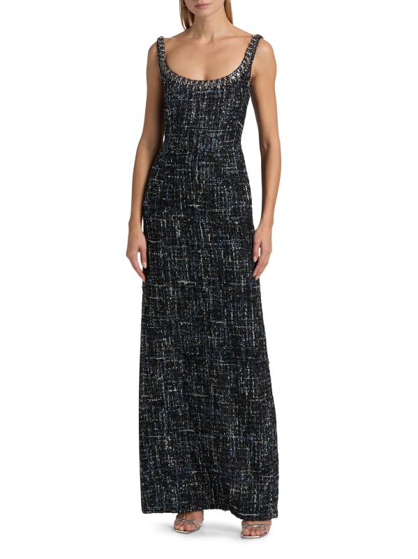 #2: فستان لانا مزين بعمود من التويد - صقيع أوبسيديان