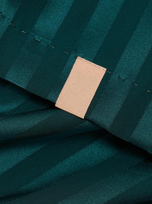 #6: بيجامة جاكار عالية الارتفاع مخططة من الحرير قابلة للغسل - جاكار السرو الداكن