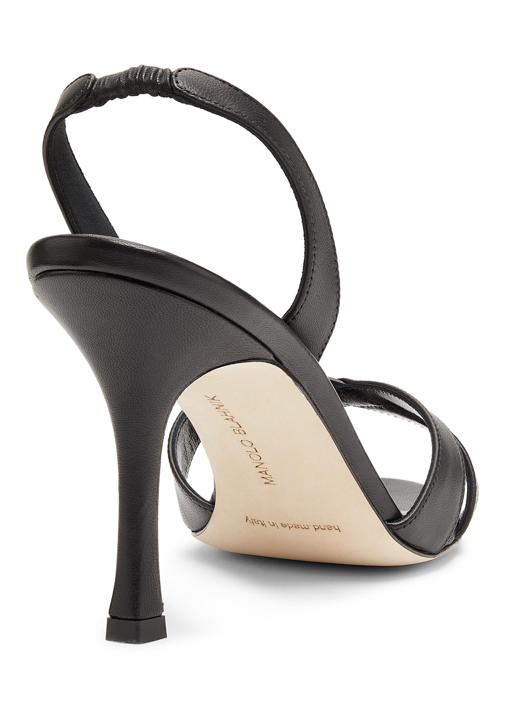 【Manolo Blahnik】レザースリングバックサンダル Manolo Blahnik - カラスリ・レザー・スリングバック・サンダル
