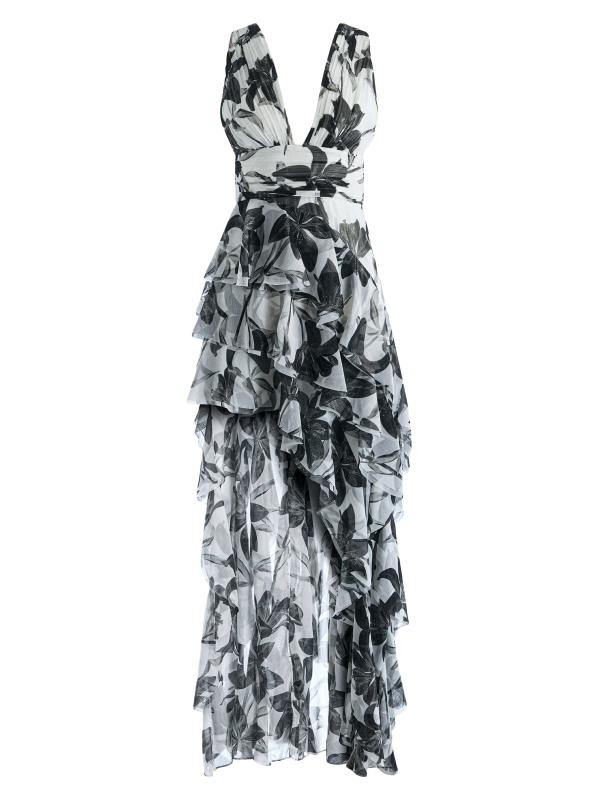 魅力溢れる特別なひと時を【alice olivia】HOLLY マキシ ドレス Alice + Olivia - ホリー・フローラル・ハイロー・マキシ