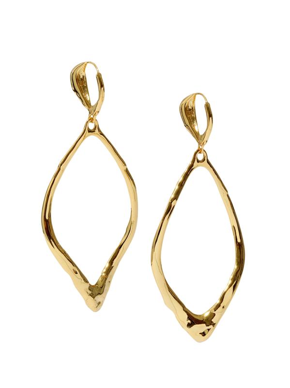 #3: أقراط بروت البيضاوية المتدلية - الذهب