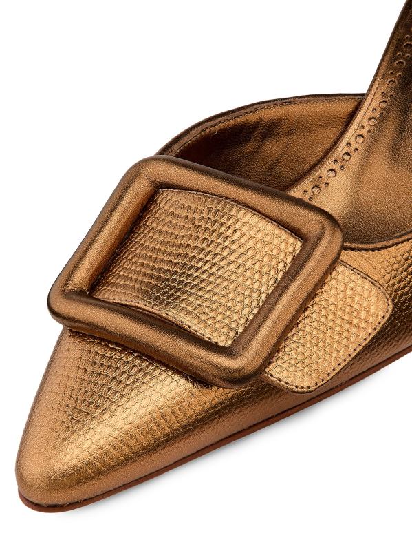 #6: بغال جلدية معدنية منقوشة على شكل ثعبان مقاس 50 مم من Maysalebi - برونز