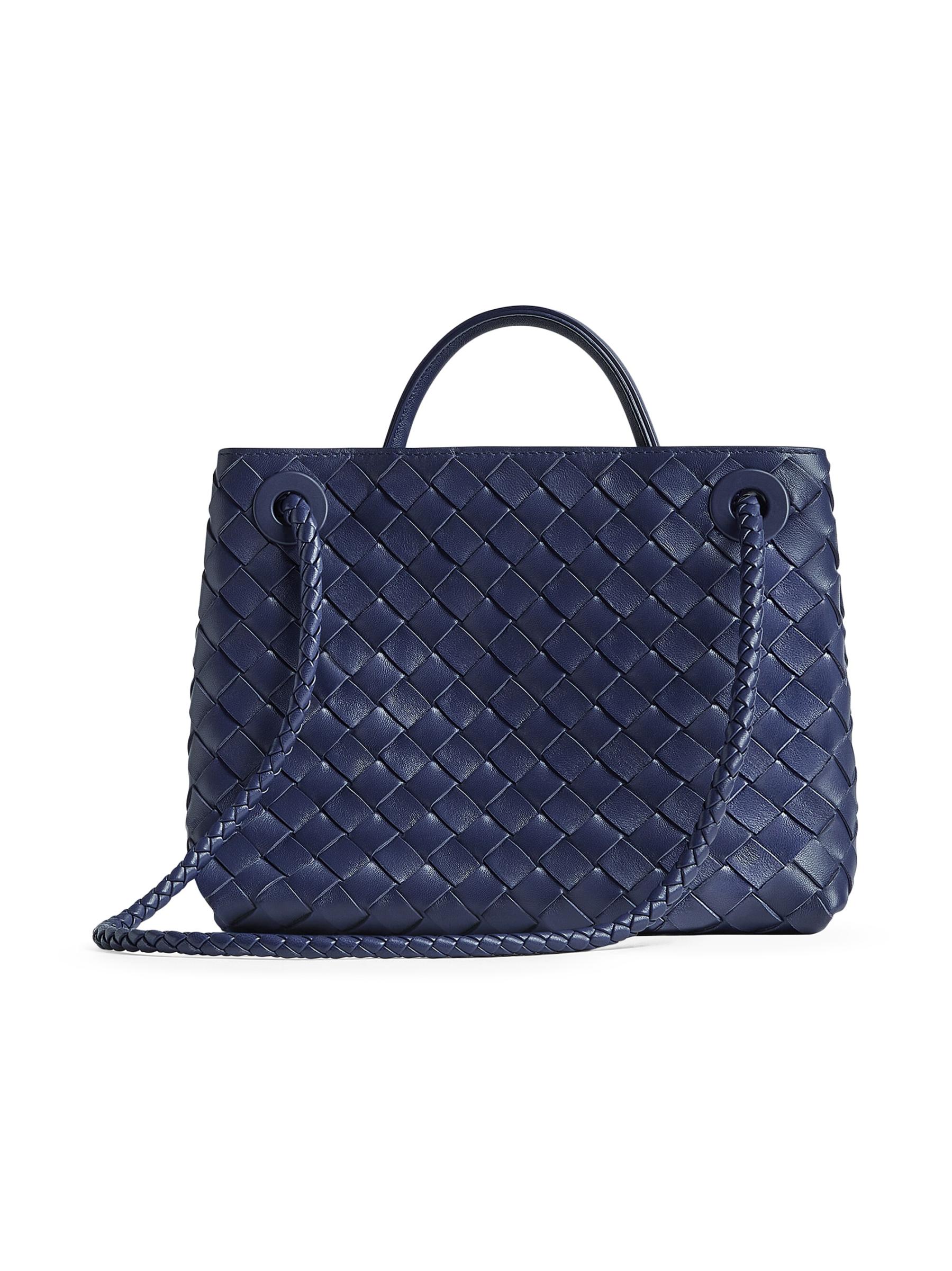 Shop Bottega Veneta - Small Andiamo Intrecciato Leather Top