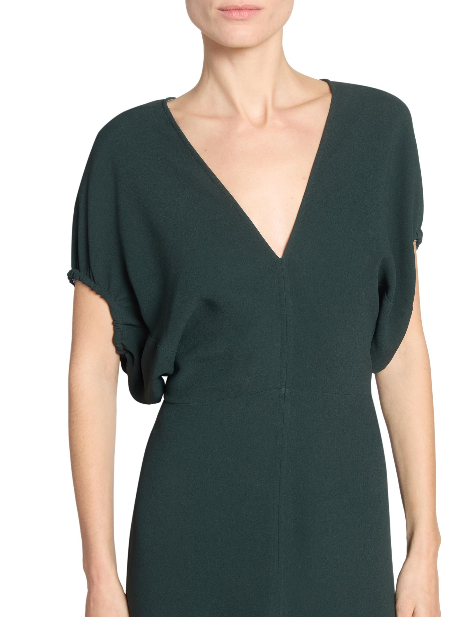 国内発| VICTORIA BECKHAM ジップディテール クレープドレス Victoria Beckham - ドレープ クレープ ミディ ドレス を