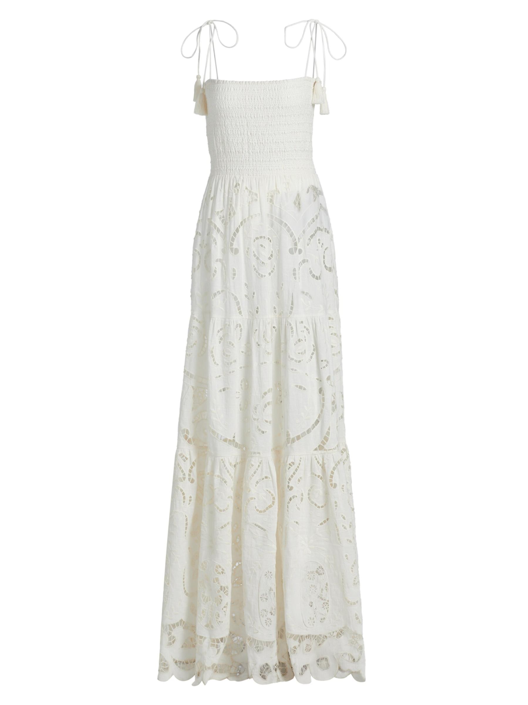 Alice+Olivia ★【マキシドレス】MARNA TIERED MAXI DRESS Marna Tiered Maxi Dress In Off White | Alice + Olivia