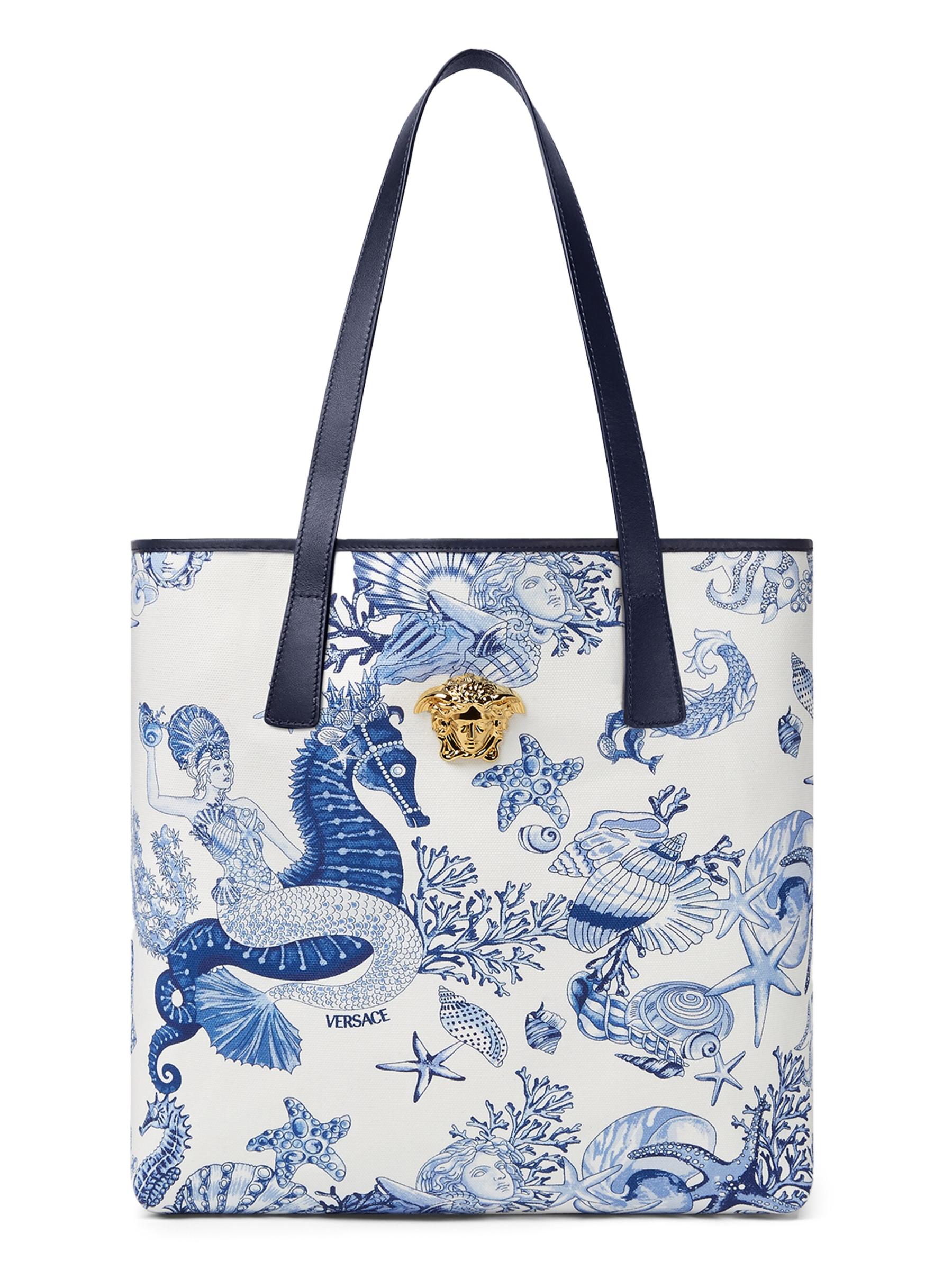 【VERSACE】シグネチャープリント キャンバス トートバッグ VERSACE】シグネチャープリント キャンバス トートバッグ