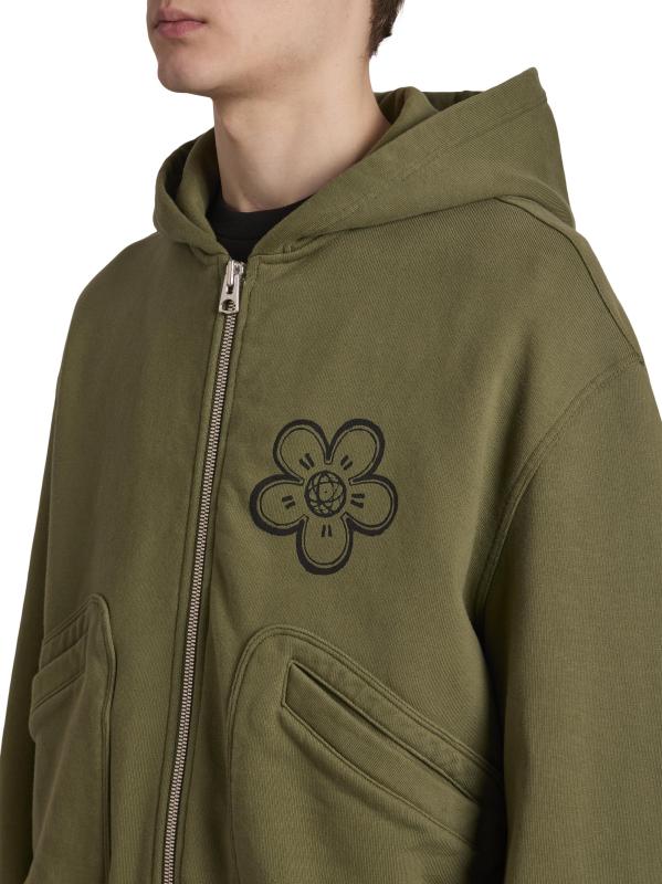 #5: هودي فوتورا بوكسي بسحّاب كامل - كاكي