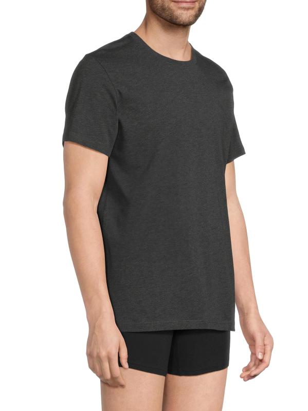 #3: تي شيرت قطني برقبة مستديرة مكون من 3 قطع - خلنج الفحم