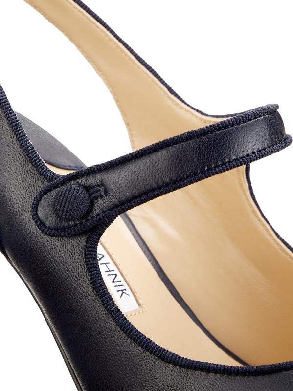 【MANOLO BLAHNIK】ナッパレザー スリングバック パンプス Manolo Blahnik - カンパリスリ90MMレザースリングバックメリー