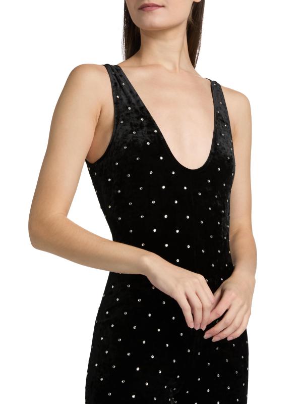 #5: بدلة أتريا مزيّنة بأحجار الراين - أسود+فضي