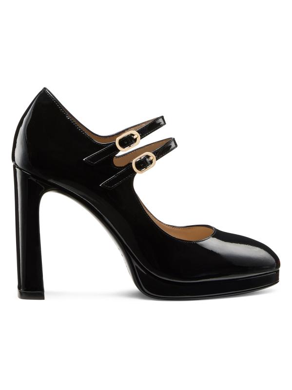 حذاء ماري جينس، بمنصة جلدية حاصلة على براءة اختراع، 100 مم، من بابيت