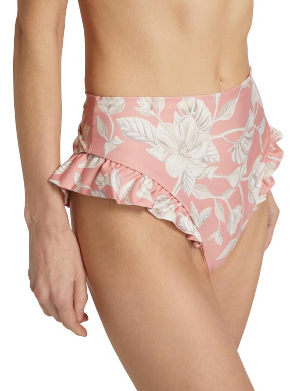 #4: الجزء السفلي من البكيني بطبعة زهور عالية الارتفاع من جينجيبر - وردي