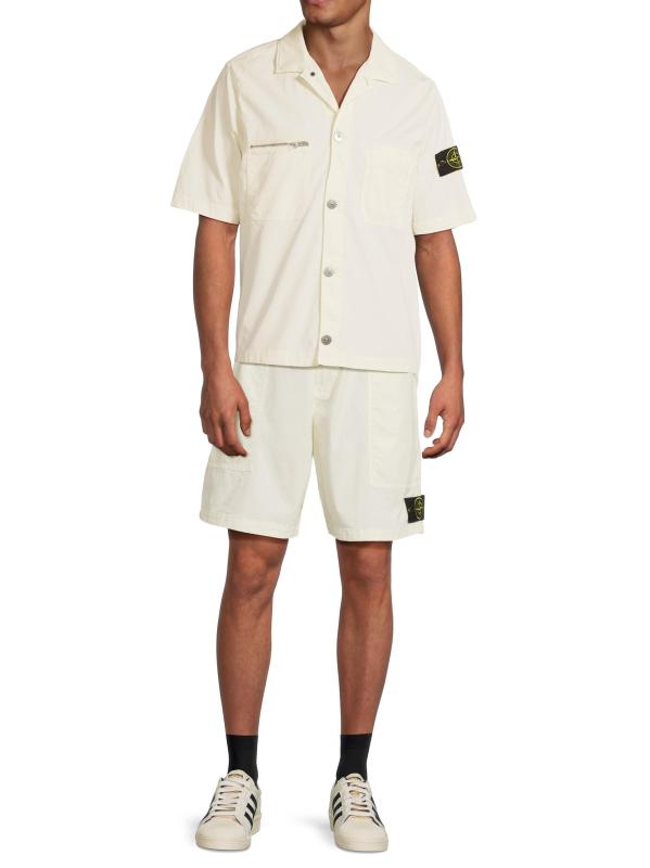 #6: شورت برباط من القطن القابل للتمدد - عاجيي