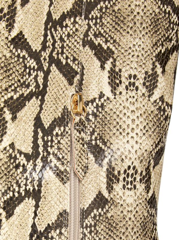 #5: حذاء بكعب صغير من الجلد المنقوش بالتماسيح - ثعبان طبيعي