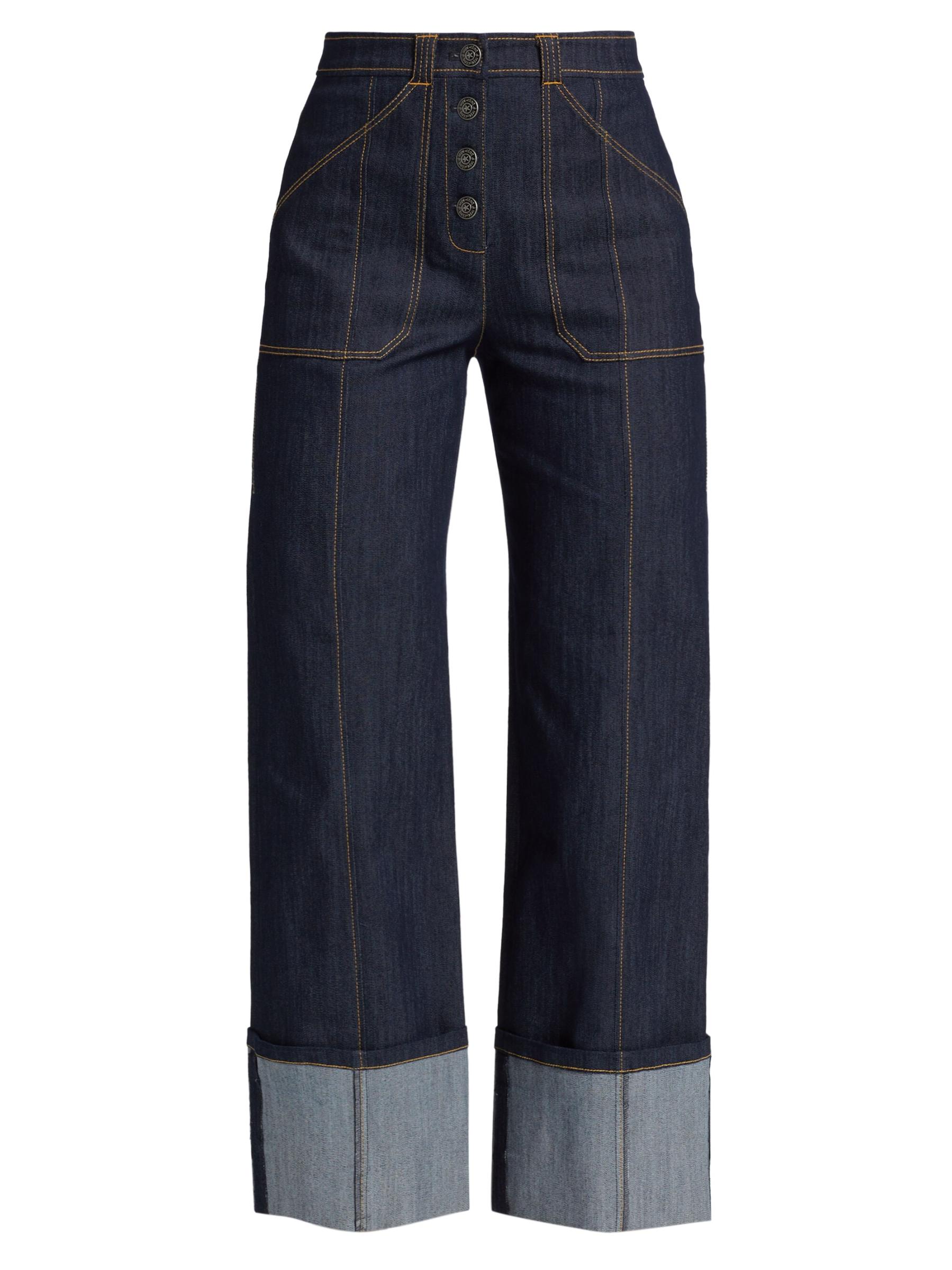 Shop Cinq à Sept - Benji Cuffed Wide-Leg Jeans | Saks Fifth