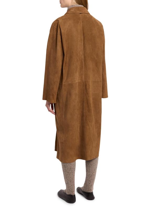 #4: معطف Serenis الثقيل من الجلد المدبوغ - اللون الخمري