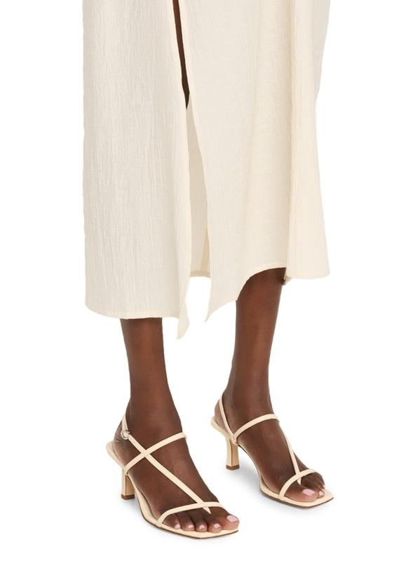 #3: صندل إليز مصنوع من الجلد مقاس 65 ملم - كريم