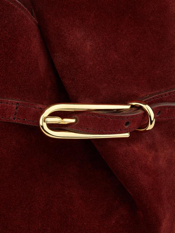 #5: حقيبة دلو صغيرة من الجلد المدبوغ بحزام - كستنائي