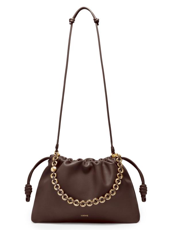 #8: حقيبة كتف كبيرة من جلد الفلامنكو - كستناء داكن