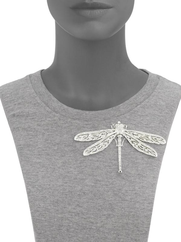 #2: بروش اليعسوب المطلي بالكريستال والروديوم - فضة