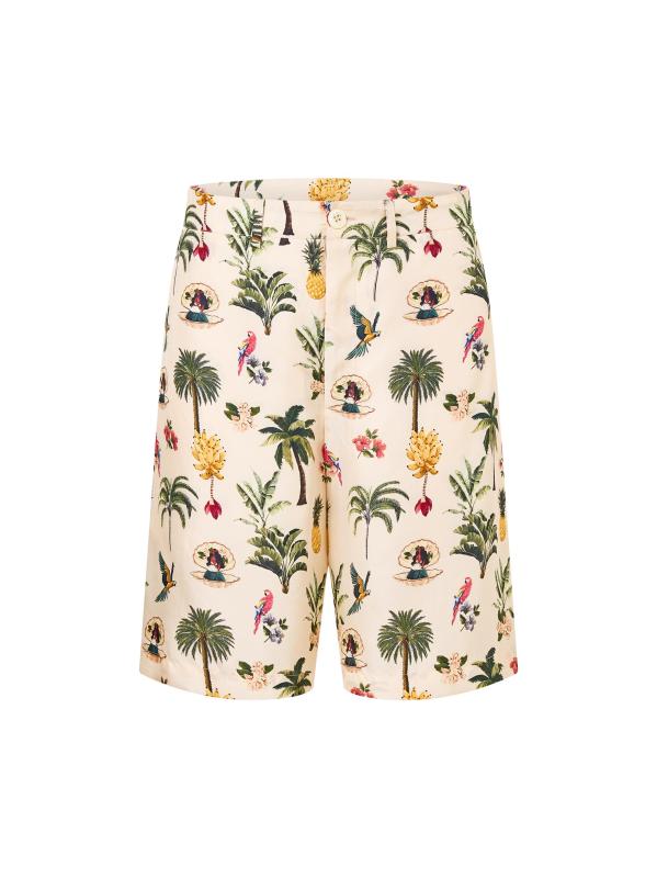 شورت كاميلا إكس وايت لوتس متوسط الطول