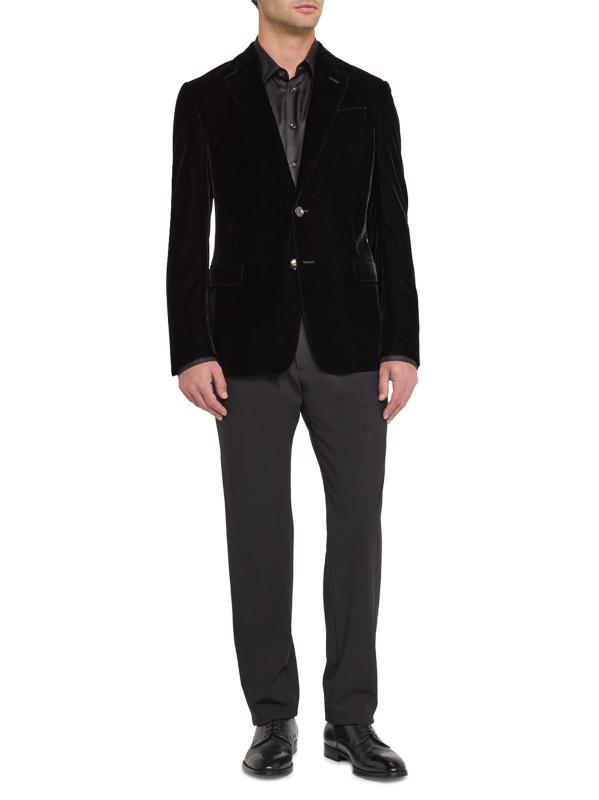 #6: جاكيت عشاء مخملي وحيد الصدر - أسود