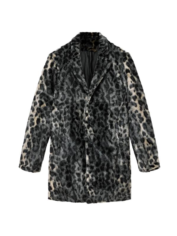 Templeton Leopard-Effect Faux Fur Top Coat