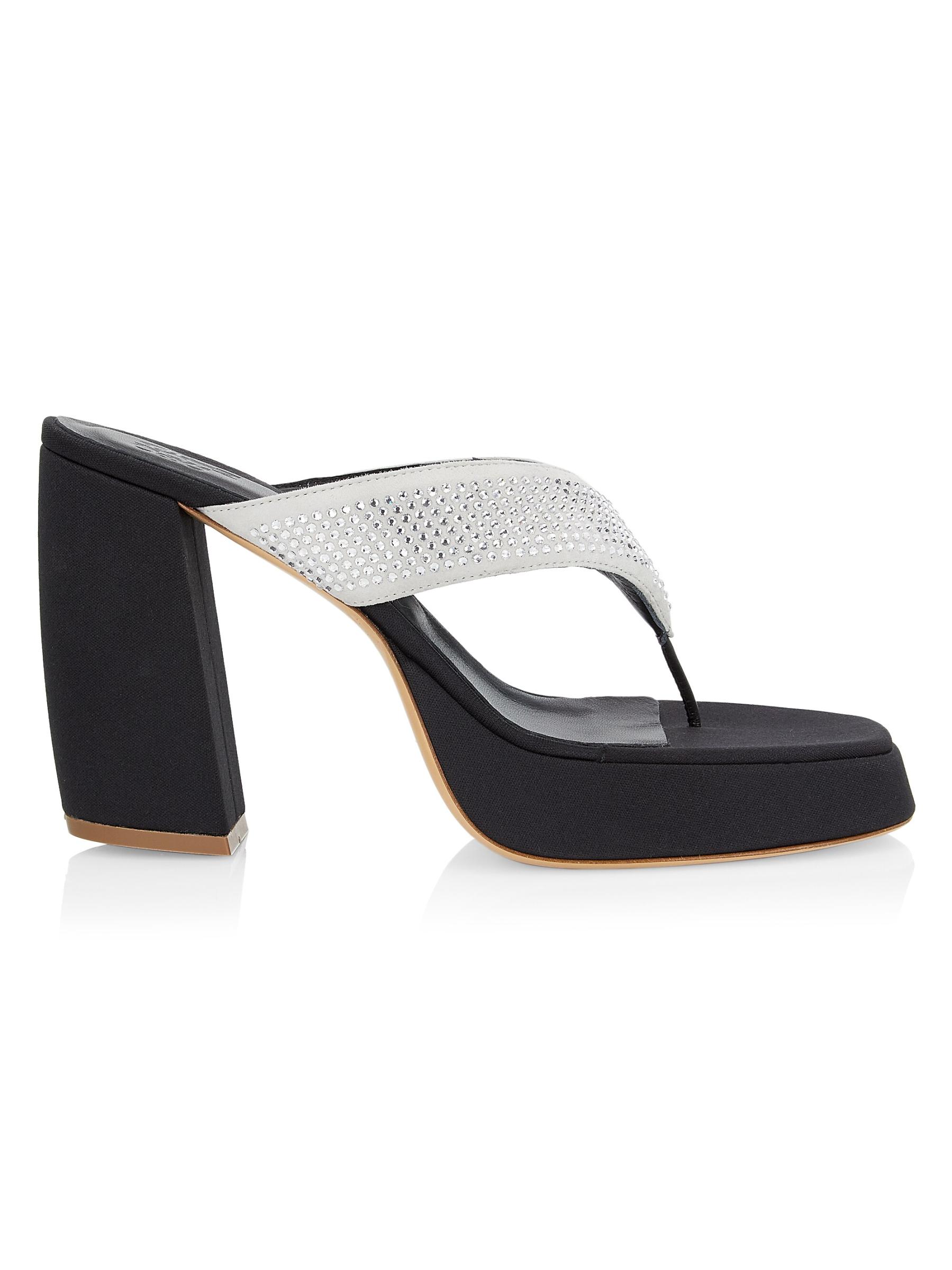 Shop Gia Borghini - Gia 17 Thong Leather High-Heel Sandals
