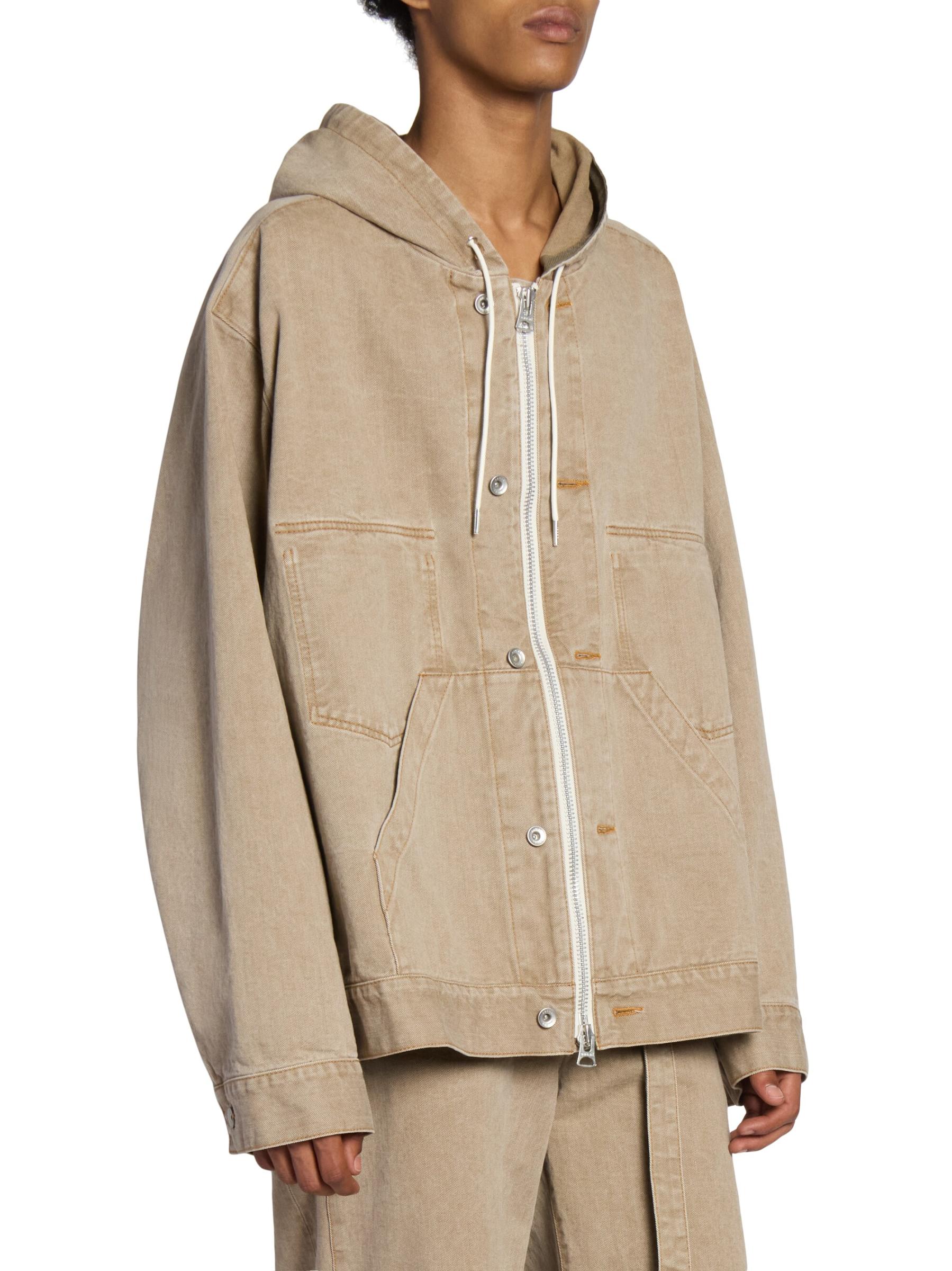 ジャケット・アウター 9090 Yoke Denim Zip Hoodie Brown Beige Shop Sacai - Denim Hooded Zip-Front Jacket | Saks Fifth
