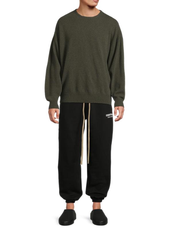 #6: سترة برقبة مستديرة من الصوف المحبوك - أوف بلاك