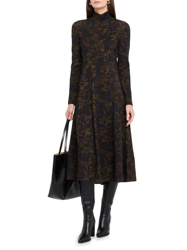 #2: فستان ثيا فلورال ماكسي - أسود + ذهبي