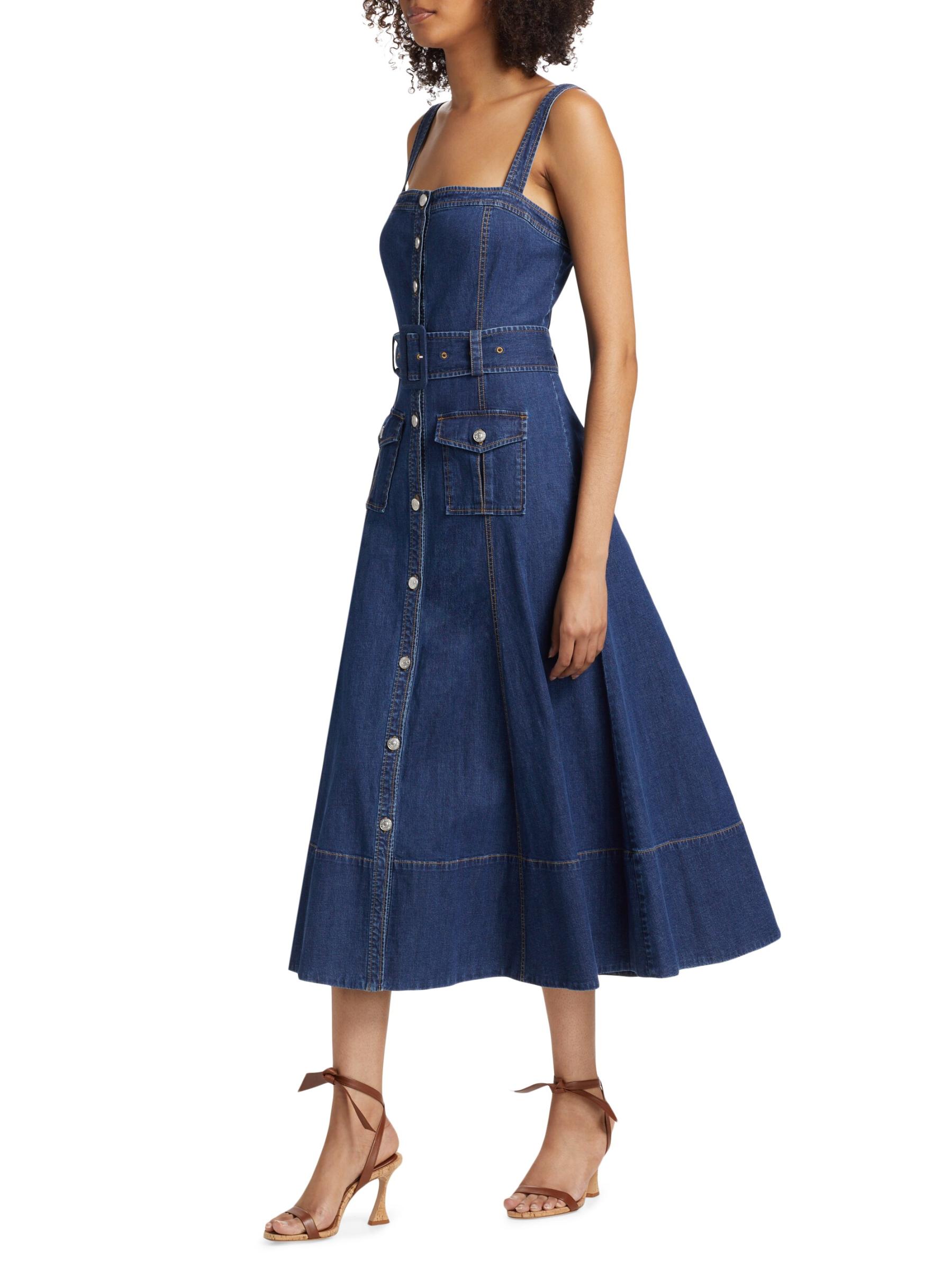 ワンピース DENIM MIDI DRESS Shop Cinq à Sept - Vega Denim Midi-Dress | Saks Fifth Avenue