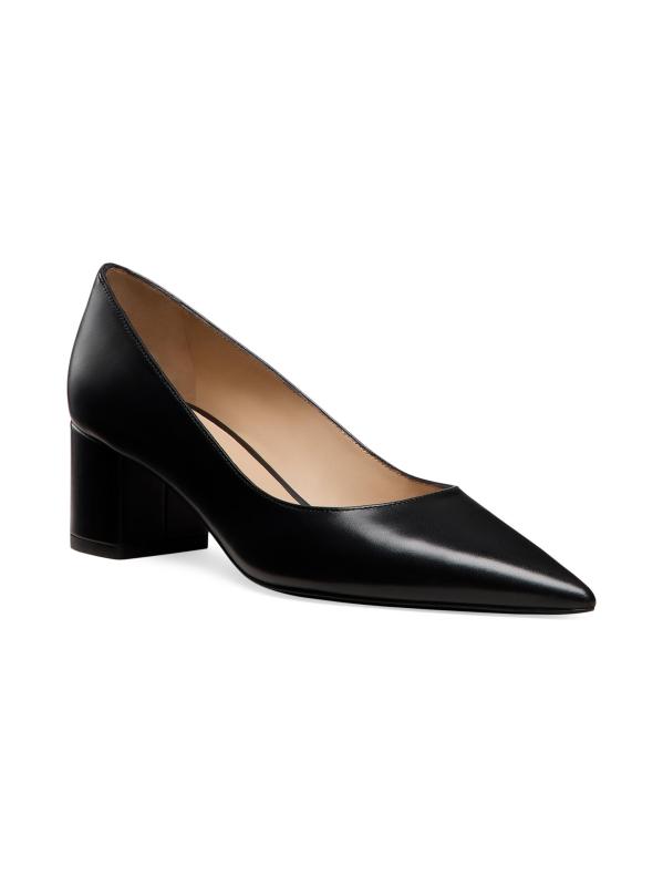 #2: مضخات عالية الكعب مصنوعة من الجلد بقوة 50 مم - أسود