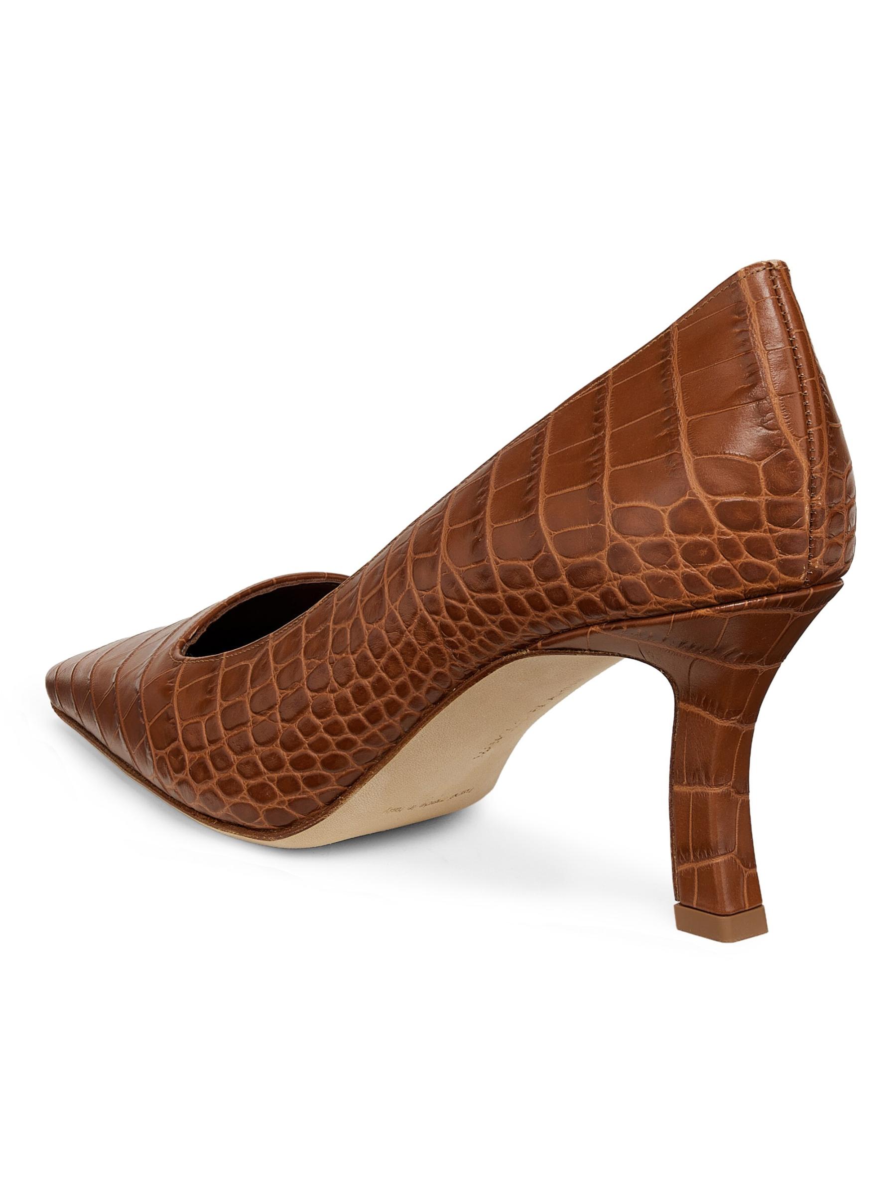 マノロブラニク パンプス サンダル ハラコ ヒョウ柄 レザー 37ハーフ Manolo Blahnik - モイラロ・クロコ型押しレザーパンプス を