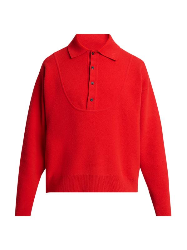 Doppio Wool-Blend Polo Sweater