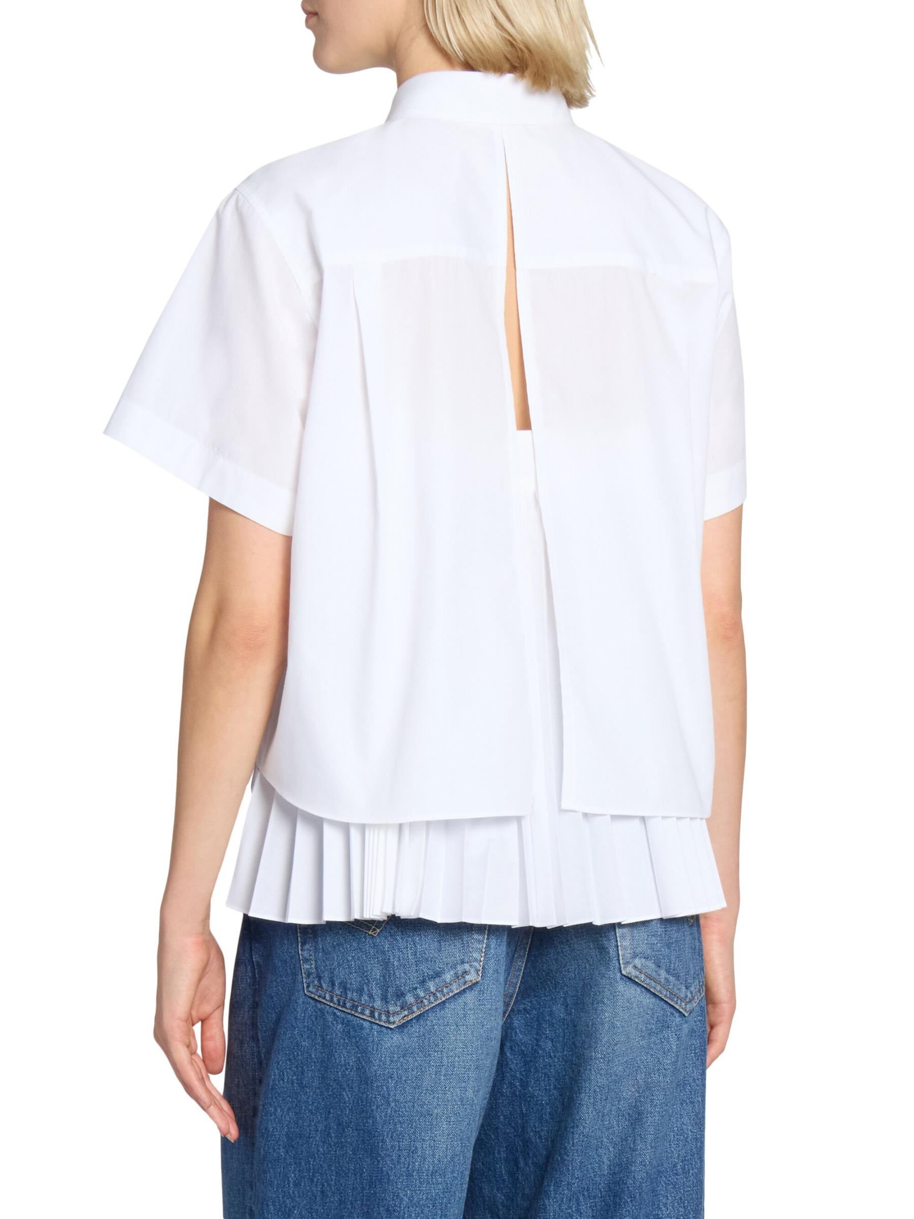 Shop Sacai - Cotton Poplin Back Pleat Shirt | Saks Fifth