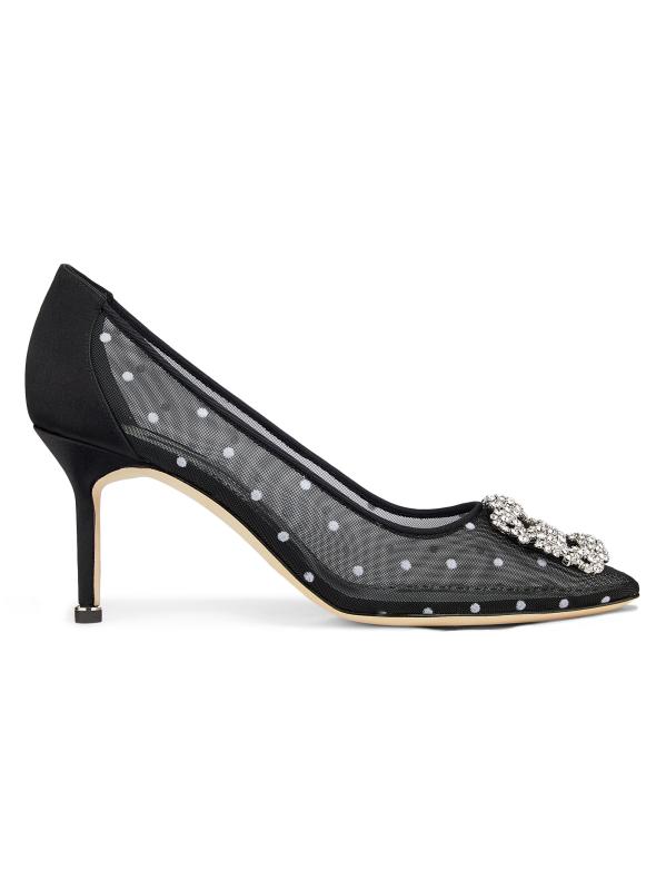 Manolo Blahnik - エンベリッシュド・ポルカドット・メッシュ